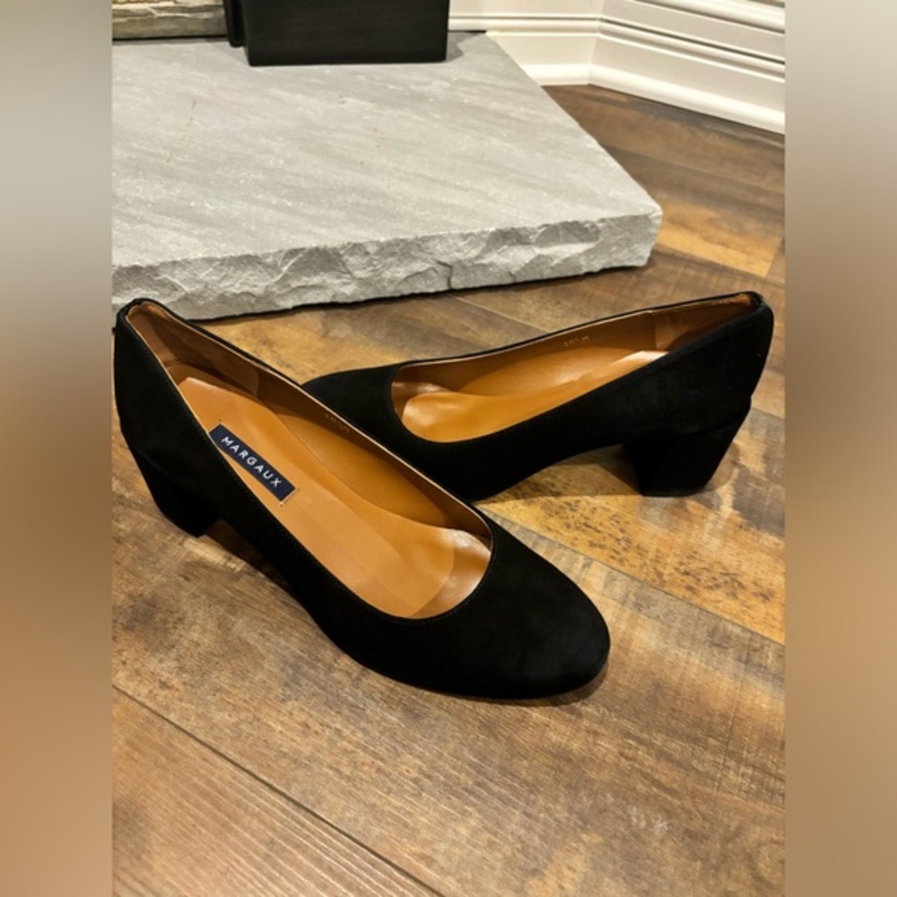 Margaux‎ The Heel Women's Size 40.5 M US 9.5 Black Suede Block Heels Shoes